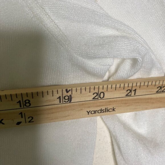 NWT$29 Roz & Ali Button-Up Cardigan Sweater Womens L White 3/4 Sleeves Lightweig - Picture 8 of 10